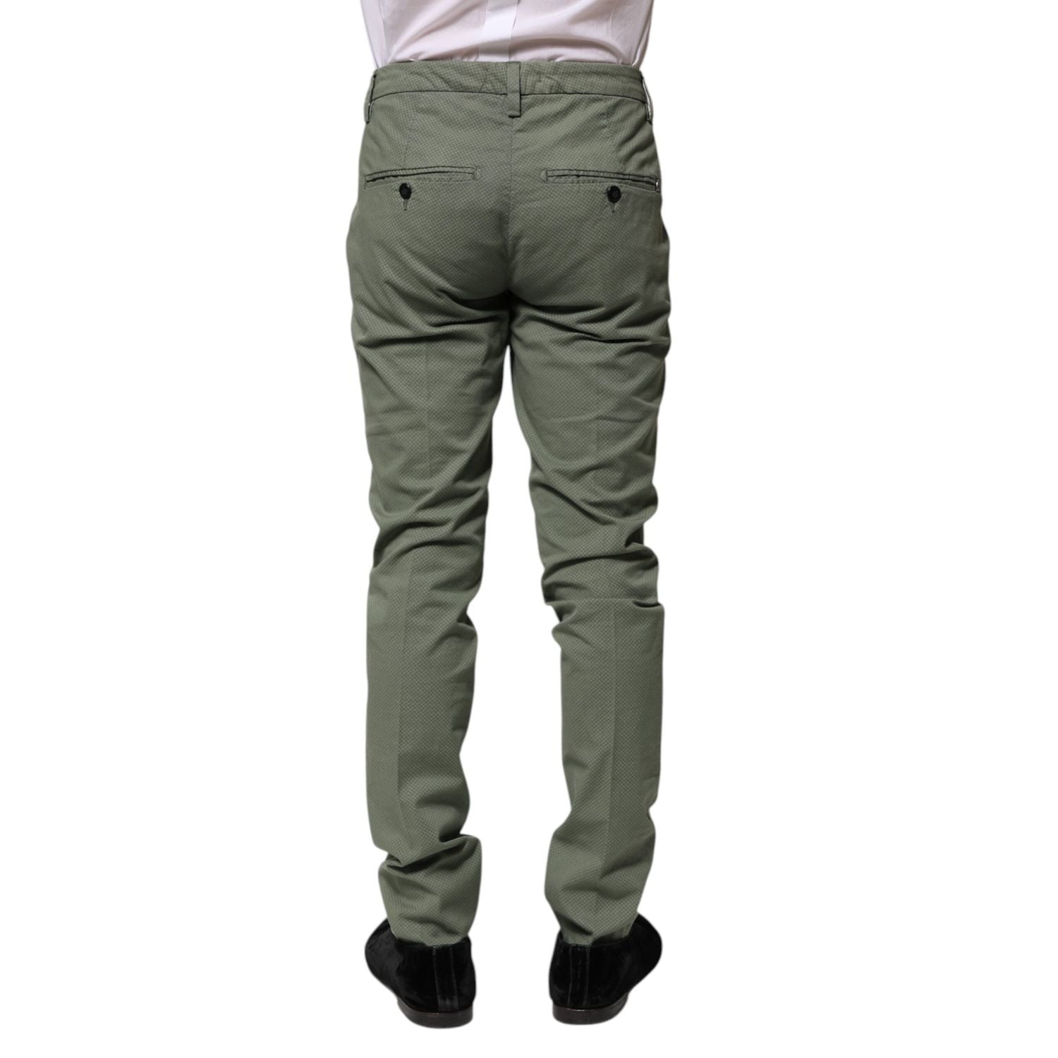 Dondup Green Mid Waist Skinny Fit Casual Pants