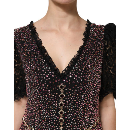 Dolce & Gabbana Multicolor Embellished Mermaid Gown Dress