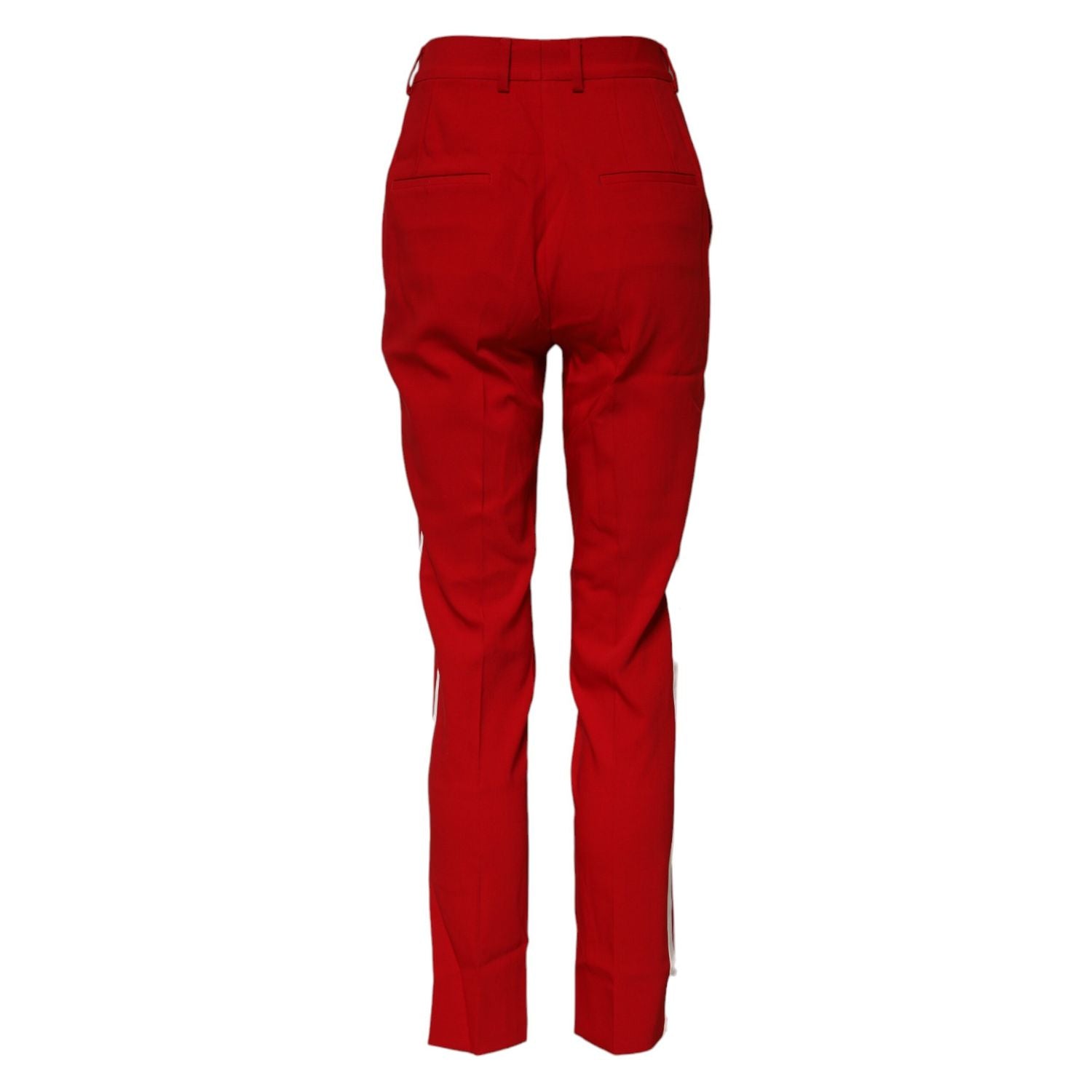 Dolce & Gabbana Red Wool Mid Waisted Tapered Pants