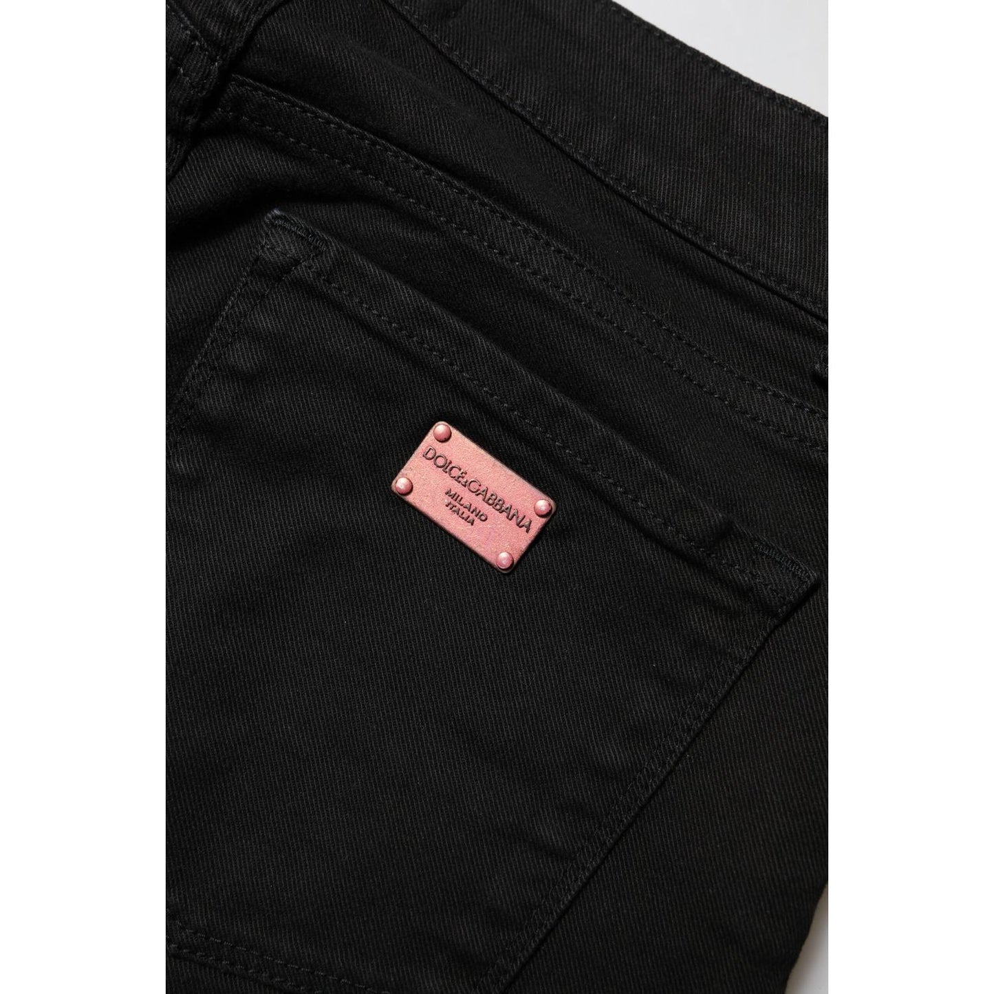 Dolce & Gabbana Black Skinny Cotton Mid Waisted Denim Jeans