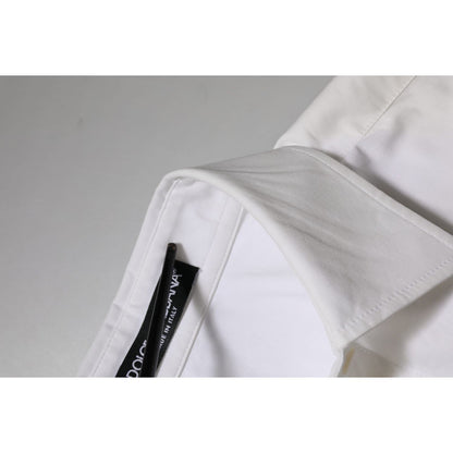 Dolce & Gabbana White Cotton Collared Long Sleeves Top Shirt