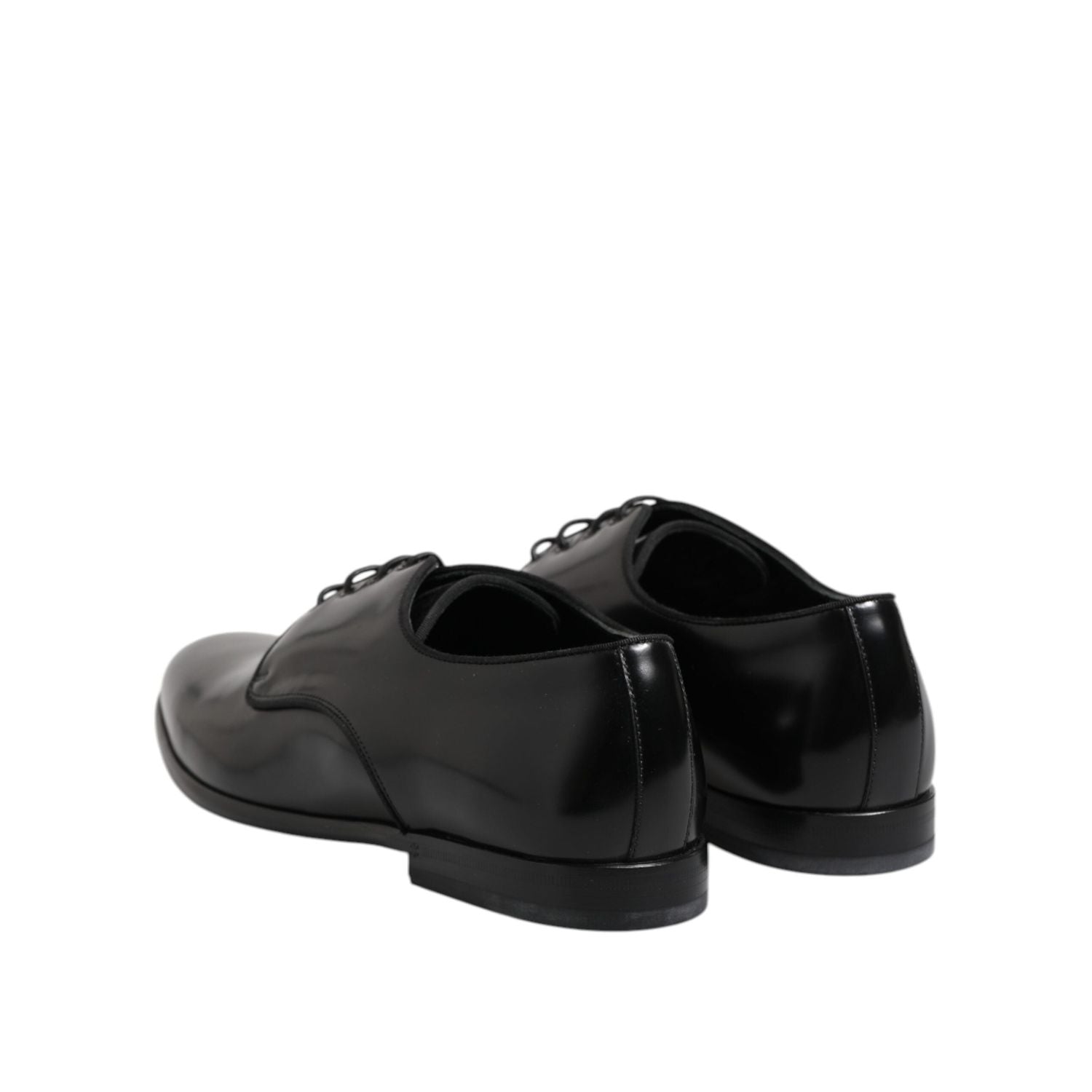 Dolce & Gabbana Black Leather Lace Up Derby Men Dress Shoes