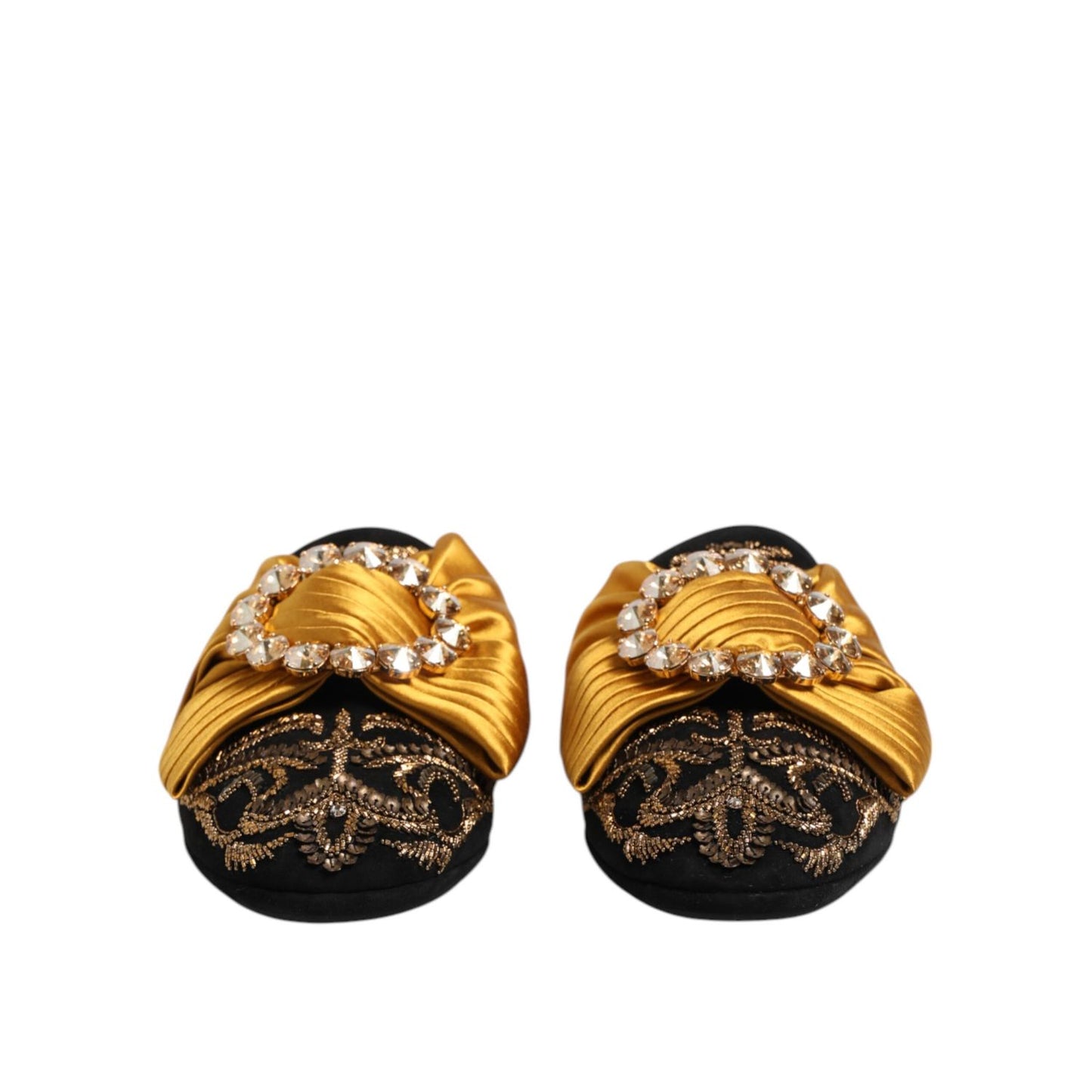 Dolce & Gabbana Multicolor Embellished Flat Sandals Shoes