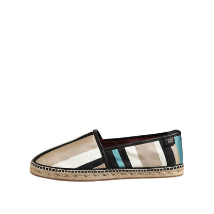 Dolce & Gabbana Multicolor Stripes Canvas Flat Espadrille Shoes