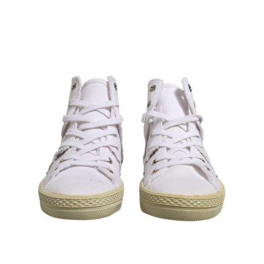 Maison Margiela White Lace Up Mid Top Women Sneakers Shoes LA12557-35