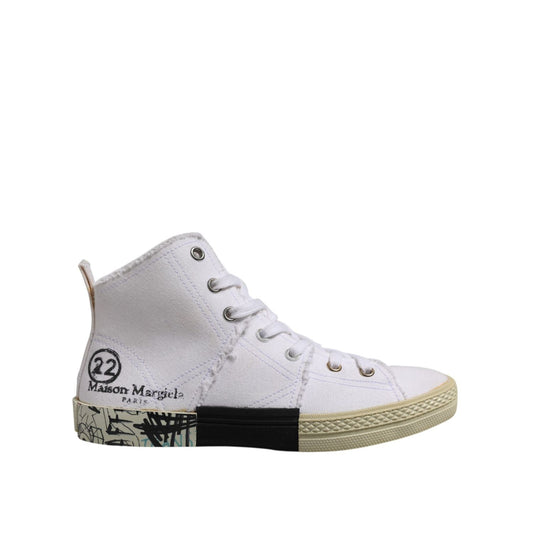 Maison Margiela White Lace Up Mid Top Women Sneakers Shoes LA12557-35
