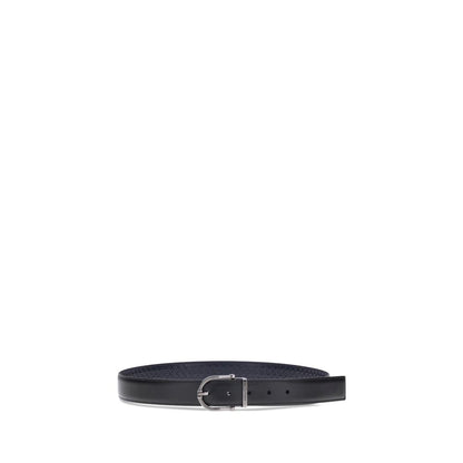 Ferragamo Black Calf Leather Bos Taurus Belt