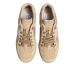 Dolce & Gabbana Beige Leather Low Top Lace Up Sneakers Shoes MV7506-46