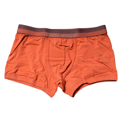 Dolce & Gabbana Orange Cotton Regular Boxer Brief Underwear