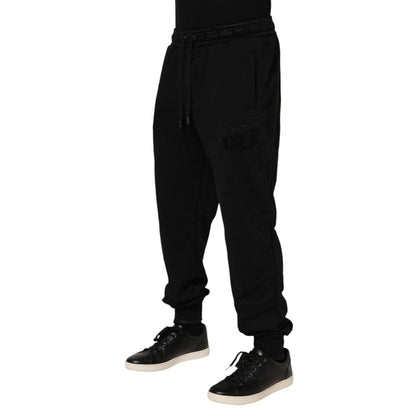 Dolce & Gabbana Black Cotton Drawstring Jogger Pants