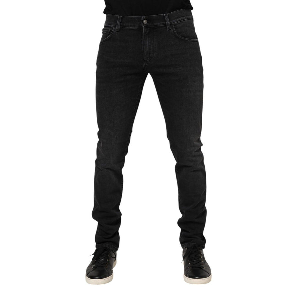 Dolce & Gabbana Black Washed Cotton Skinny Denim Jeans