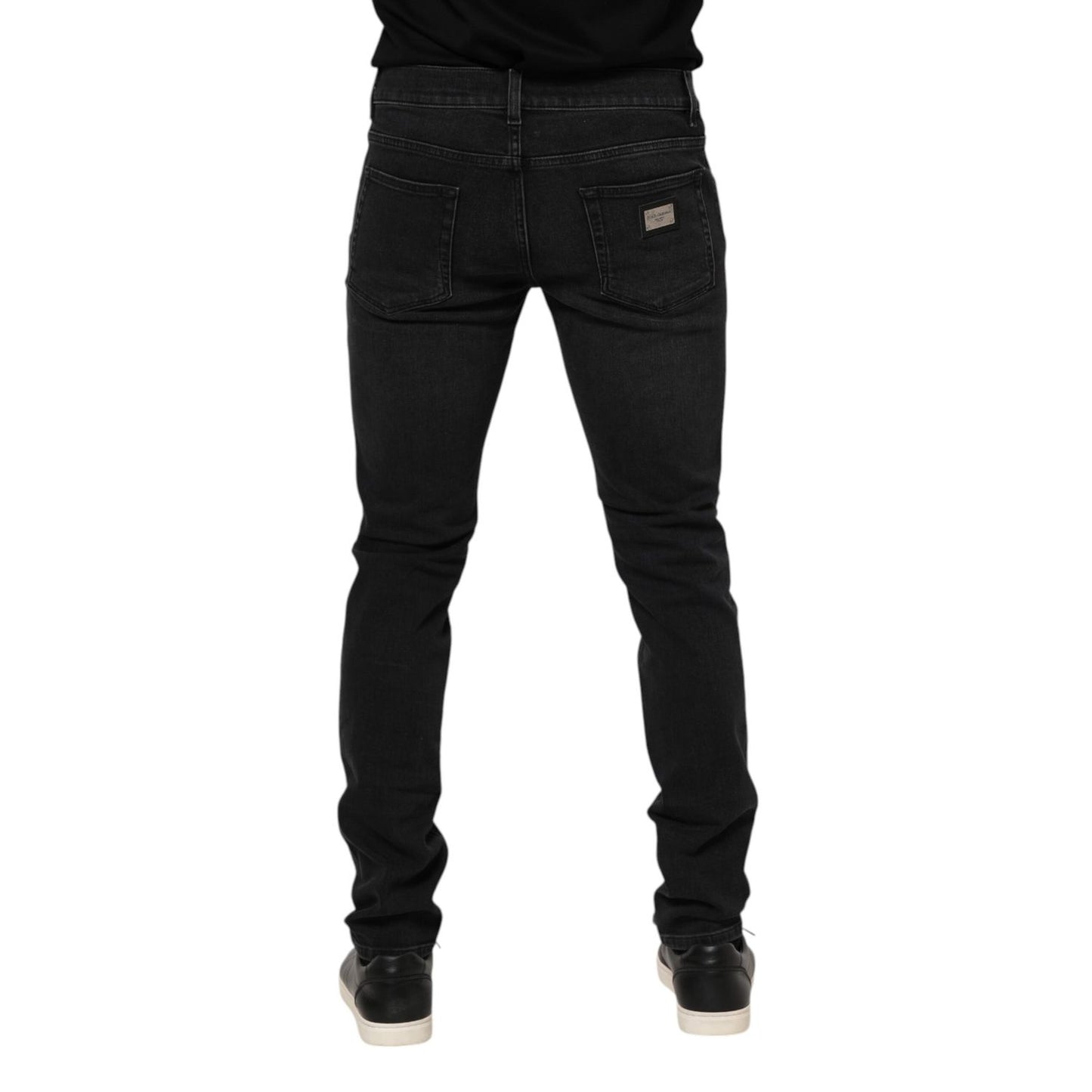 Dolce & Gabbana Black Washed Cotton Skinny Denim Jeans