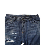 Dolce & Gabbana Blue Cotton Tattered Tapered Men Denim Jeans PAN76365-50
