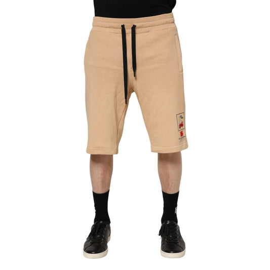 Dolce & Gabbana Yellow Cotton Men Bermuda Sweatshorts Shorts