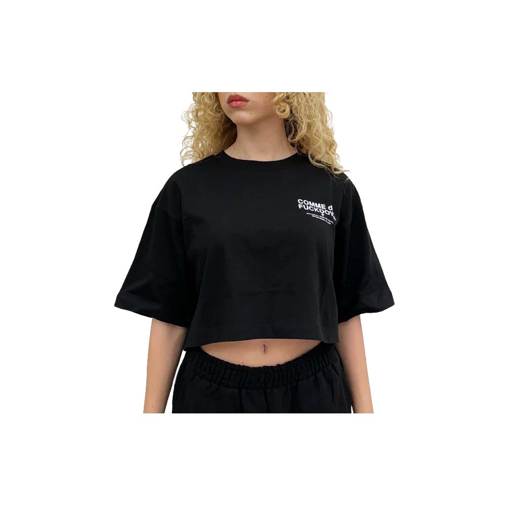 Comme Des Fuckdown Black Cotton Women T-Shirt