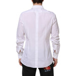 Dolce & Gabbana White Cotton GOLD Dress Formal Shirt TSH90571-42