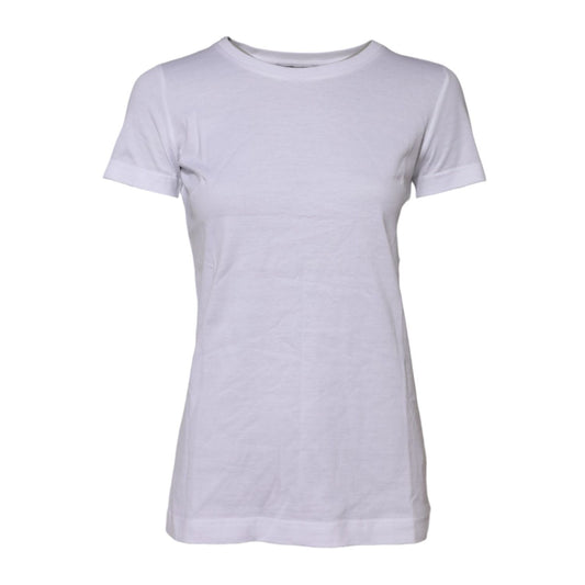 Dolce & Gabbana White Cotton Short Sleeves Round Neck T-shirt TSH90676-38