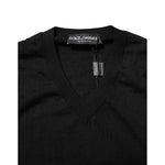 Dolce & Gabbana Black Cashmere Crewneck Men Pullover Sweater