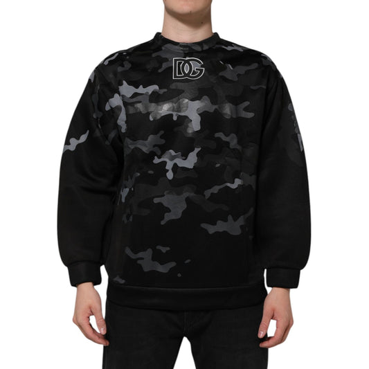 Dolce & Gabbana Black Camouflage Pullover Sweatshirt Sweater TSH906985-46