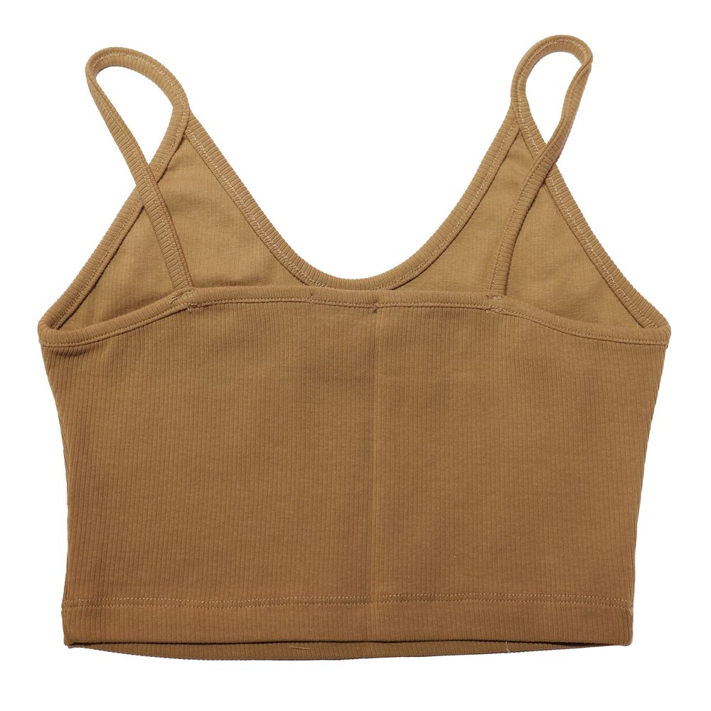 Comme Des Fuckdown Brown Cotton Women Crop Top