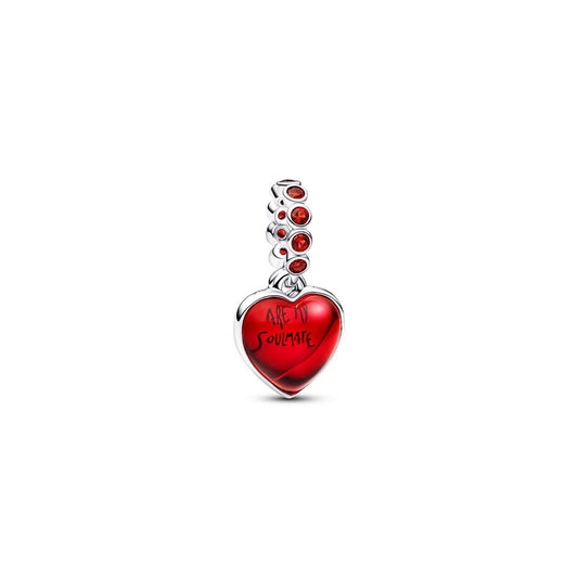PANDORA CHARMS Mod. RED MURANO GLASS HEART DOUBLE DANGLE