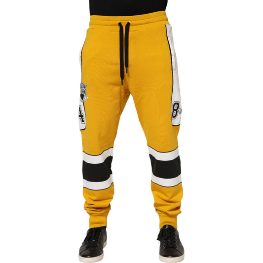 Dolce & Gabbana Yellow 100% Cotton Sweatpants Jogger Pants
