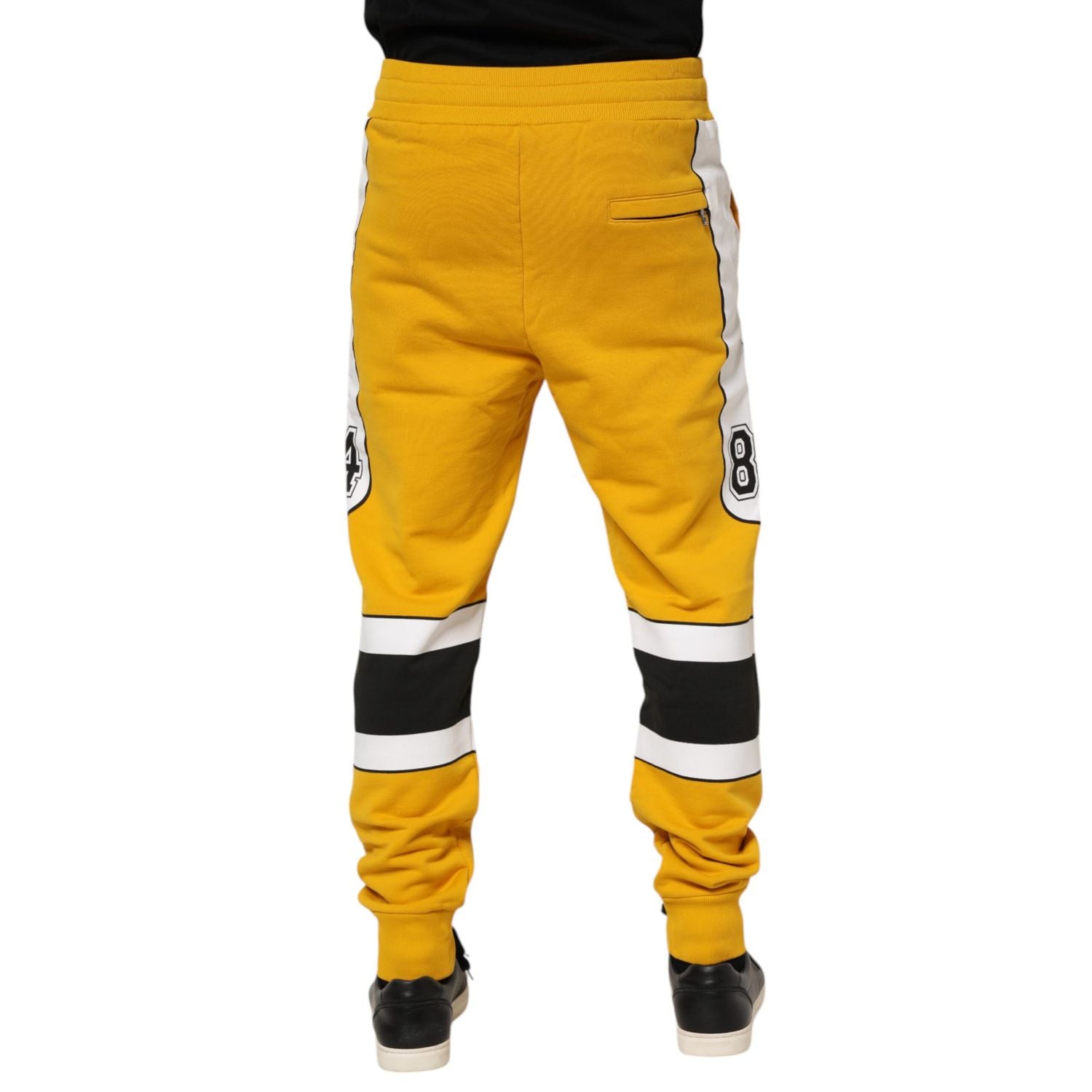 Dolce & Gabbana Yellow Cotton Logo Jogger Sweatpants Pants
