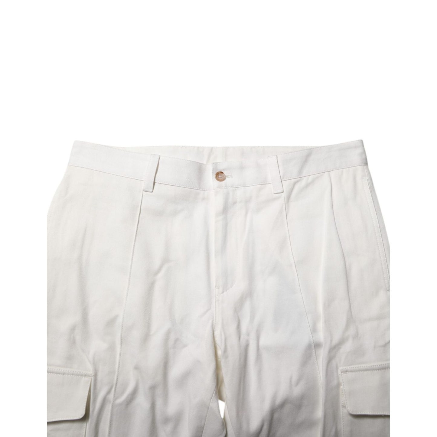 Dolce & Gabbana White Cotton Jogger Cargo Skinny Men Pants