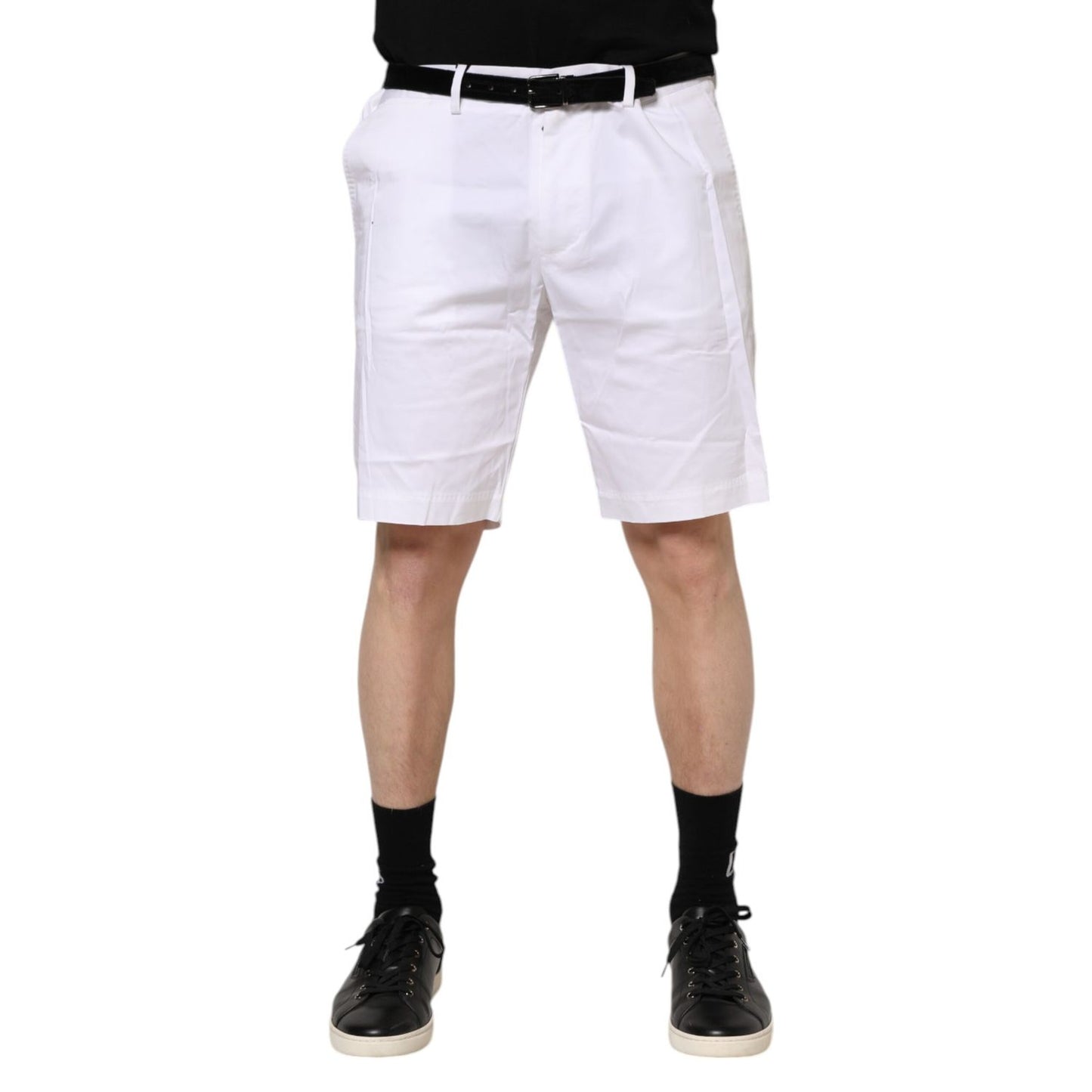 Dolce & Gabbana White Chinos Cotton Stretch Casual Shorts