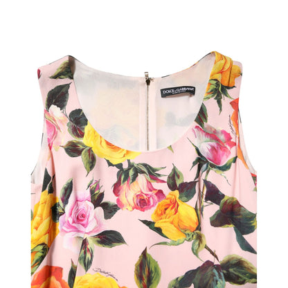Dolce & Gabbana Multicolor Floral Knee Length Sheath Dress