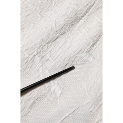 Dolce & Gabbana White Floral Brocade A-line High Waist Skirt