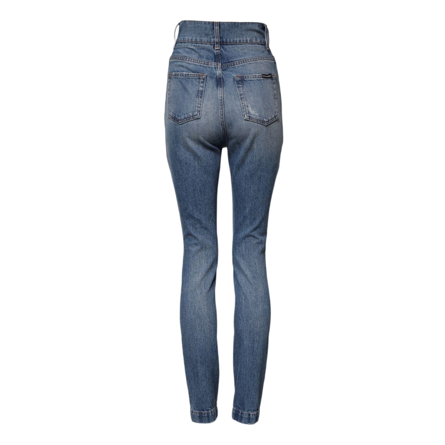 Dolce & Gabbana Blue Washed Skinny High Waist Denim Jeans