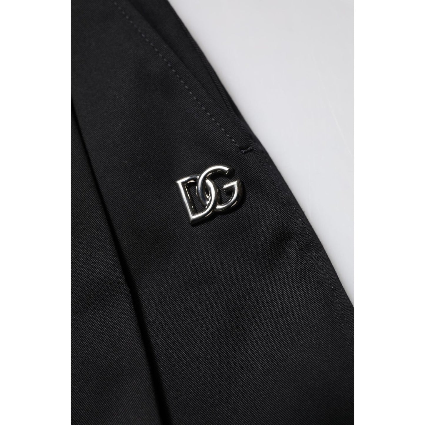 Dolce & Gabbana Black Cotton HighWaist Wide Leg Pants