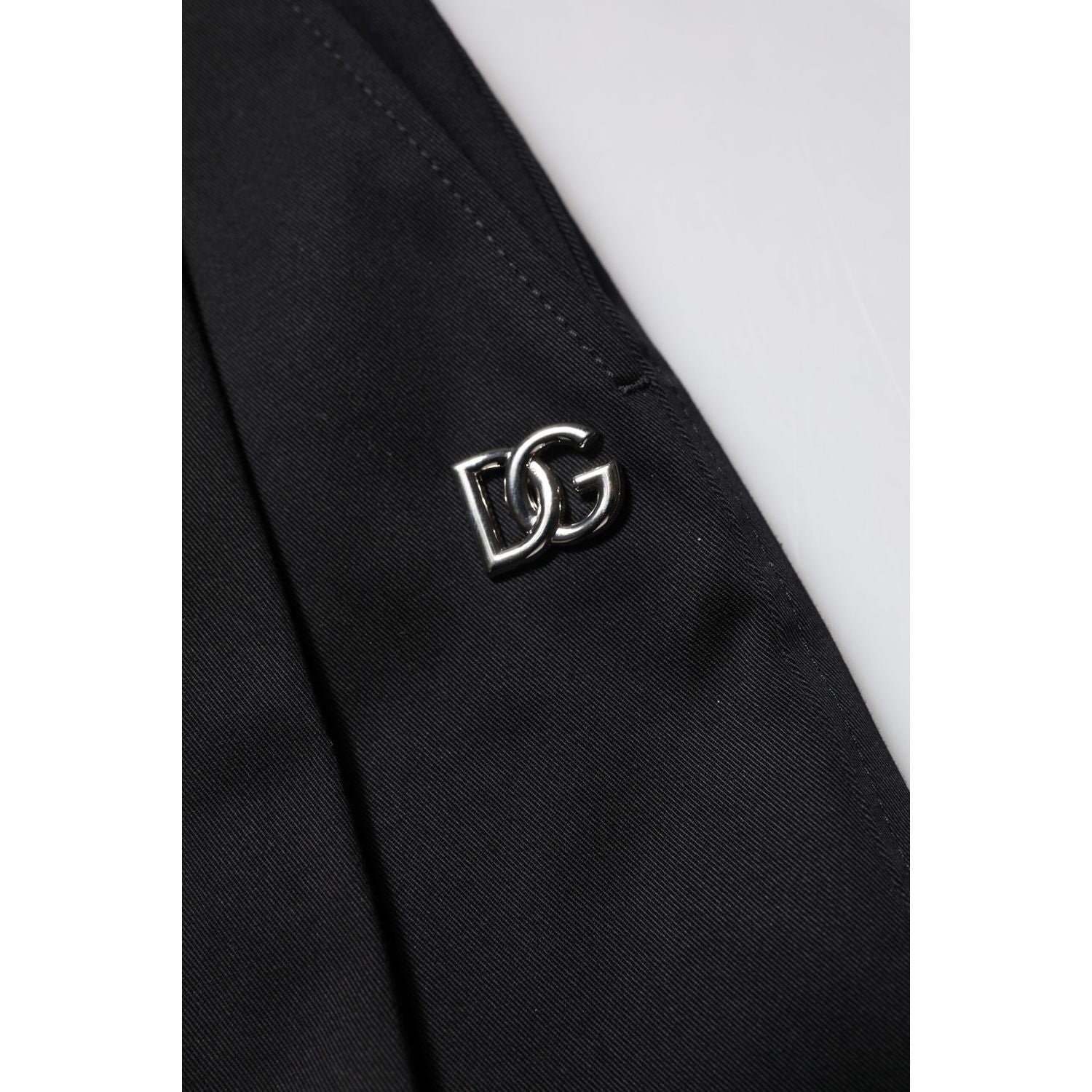 Dolce & Gabbana Black Cotton HighWaist Wide Leg Pants