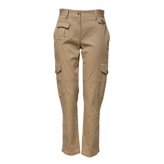 Dolce & Gabbana Beige Mid Waist Cargo Tapered Pants PAN75521-38