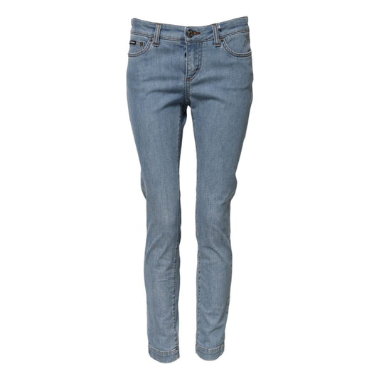 Dolce & Gabbana Blue Cotton PRETTY MidWaist Skinny Denim Jeans PAN75680-40