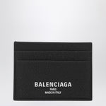 Balenciaga Black Credit cardholder in hammered leather 8066372ABV0/R_BALEN-1000_100