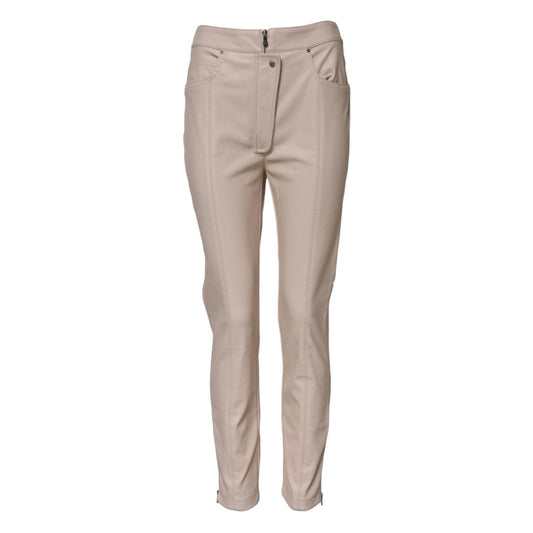 Elisabetta Franchi Beige High Waist Tapered Pants PAN76540-42