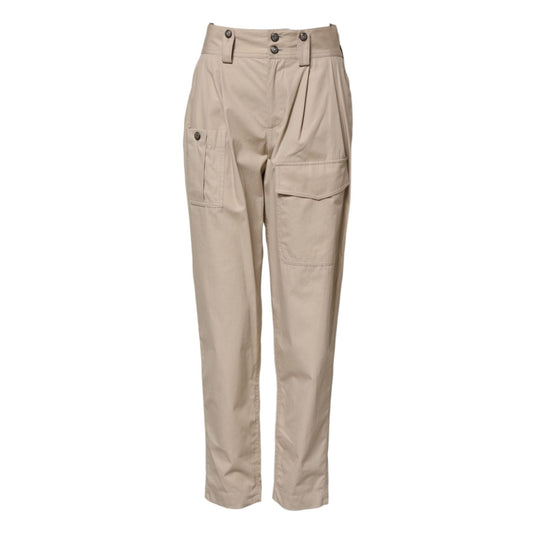 Dolce & Gabbana Beige Cotton High Waisted Pants PAN75961-36