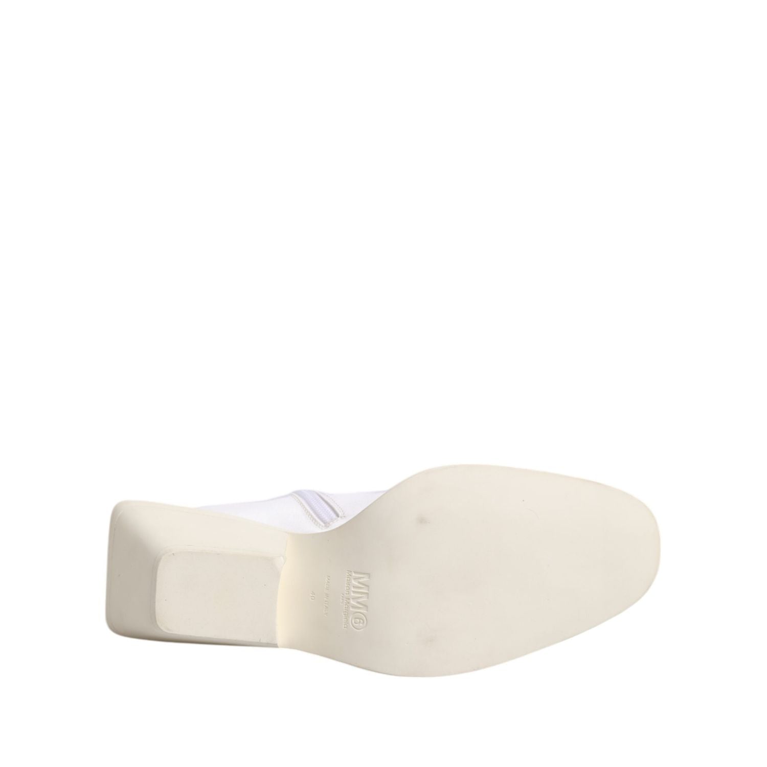 Maison Margiela White Square Heel Zip Ankle Boots Shoes