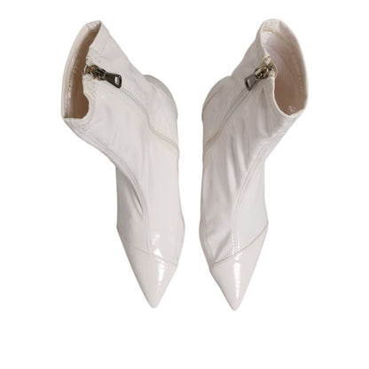 Elisabetta Franchi White Stiletto Heels Mid Calf Boots Shoes
