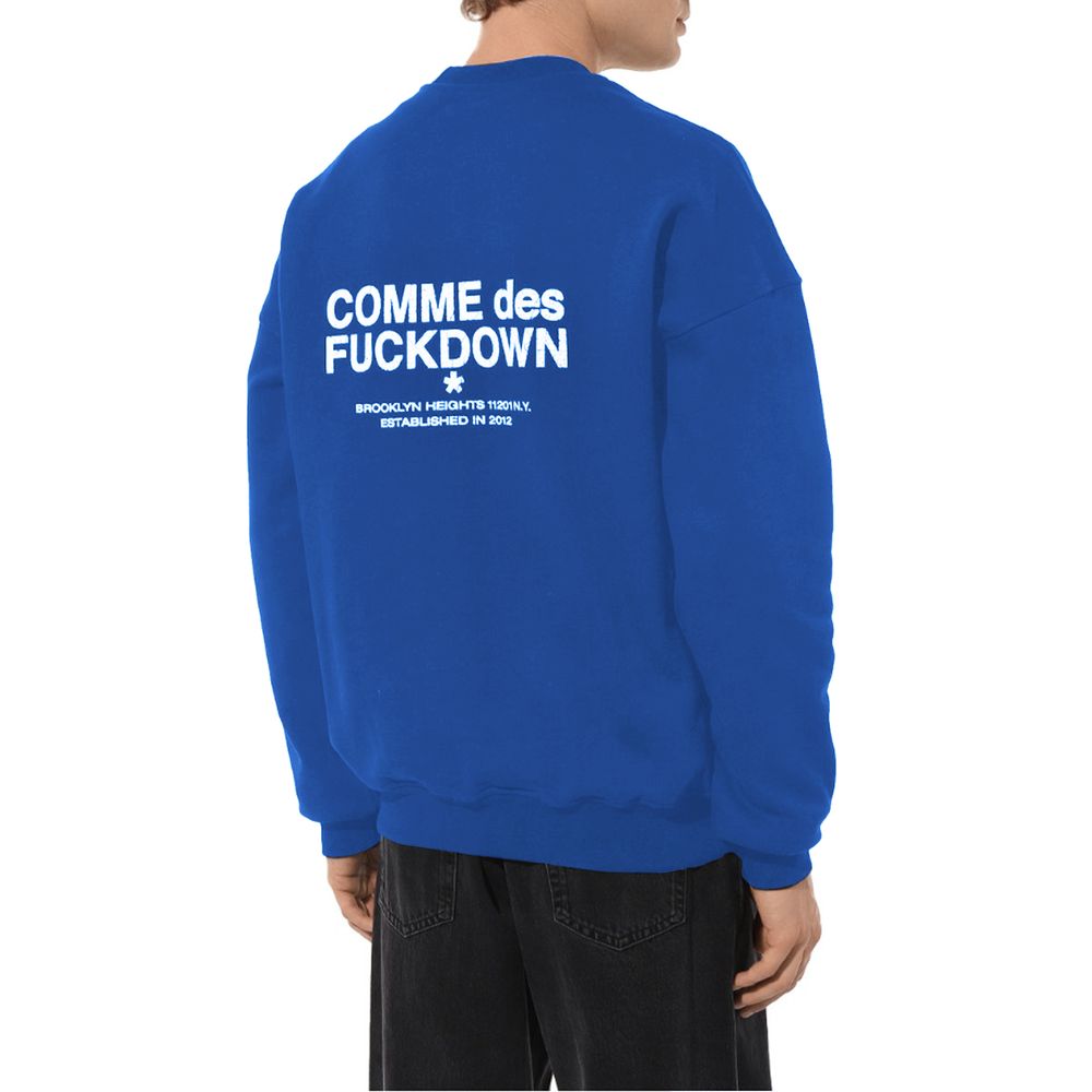 Comme Des Fuckdown Blue Cotton Men Sweater