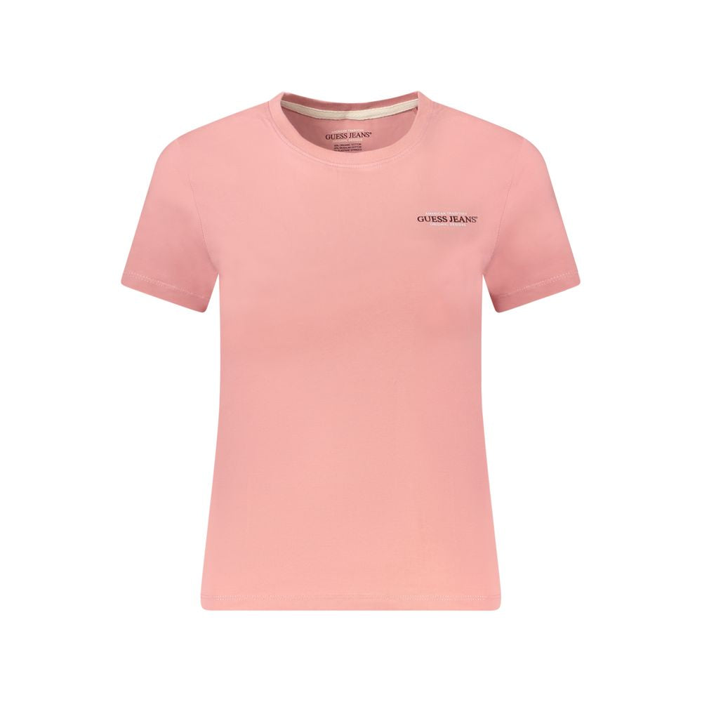 Guess Jeans Pink Cotton T-Shirt