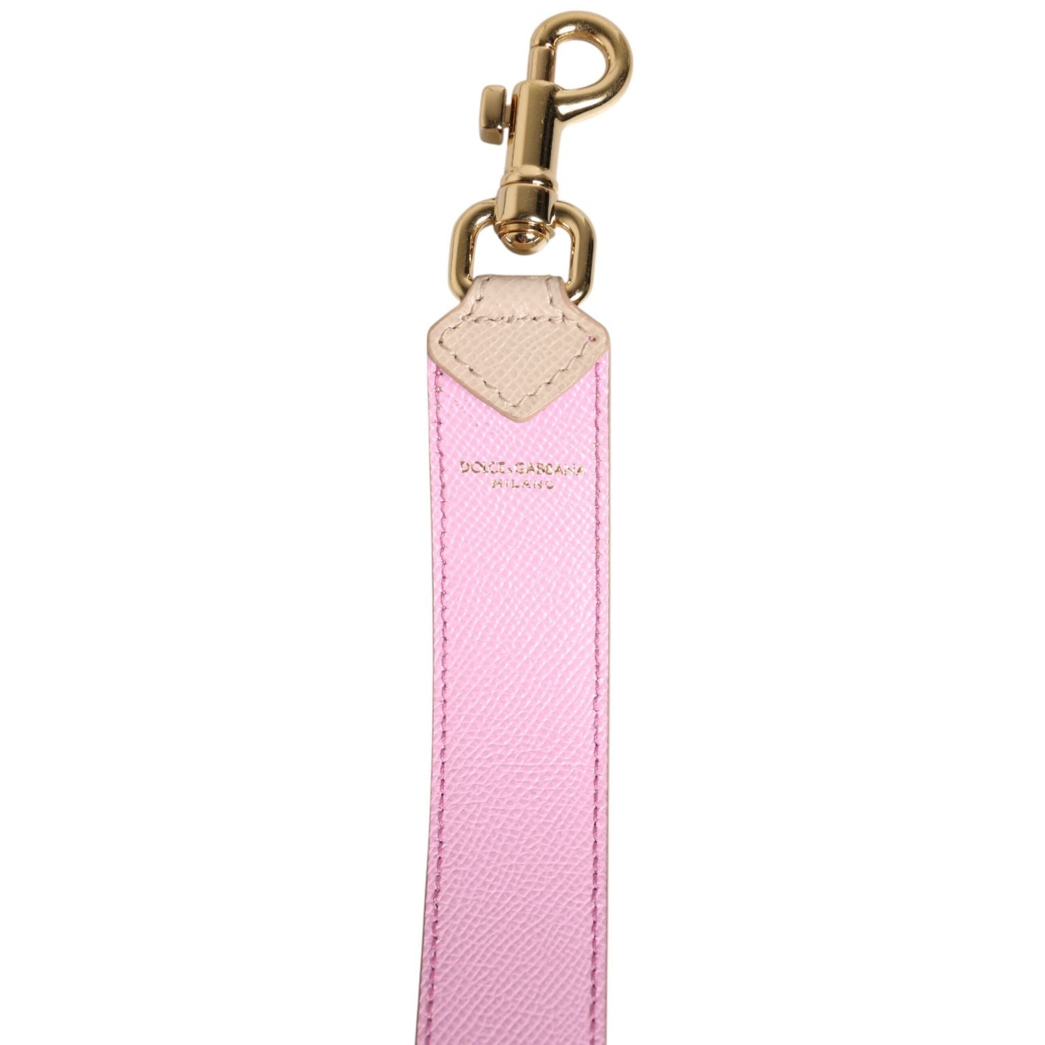 Dolce & Gabbana Beige Pink Leather Handbag Accessory Shoulder Strap