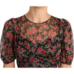 Dolce & Gabbana Black Floral Roses A-Line Shift Gown Dress