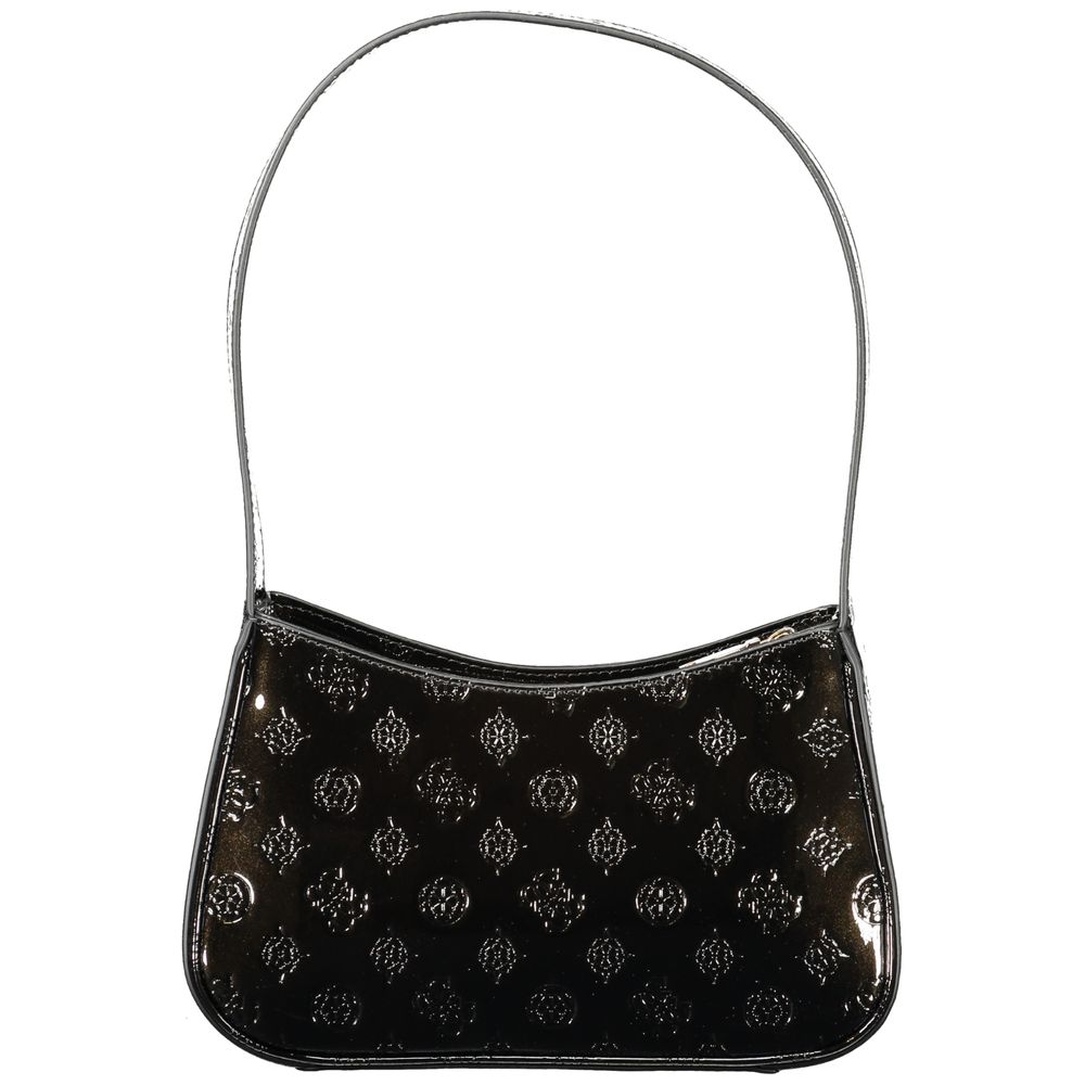 Guess Jeans Black Polyethylene Women Handbag with a sleek design and single shoulder handle, perfect for modern fashionistas.
