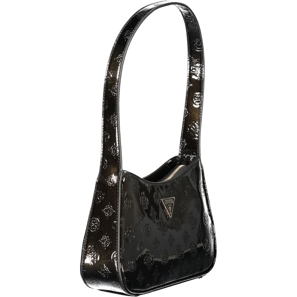 Guess Jeans Black Polyethylene Women Handbag with single shoulder handle for modern fashionista elegance