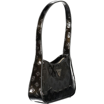 Guess Jeans Black Polyethylene Women Handbag with single shoulder handle for modern fashionista elegance