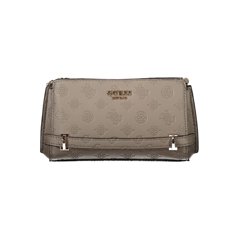 Guess Jeans Brown Polyethylene Women Handbag with structured design and contrasting details