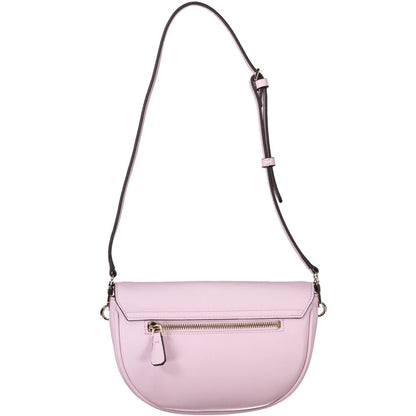 Guess Jeans Pink Polyethylene Women Handbag with adjustable strap and exterior pocket